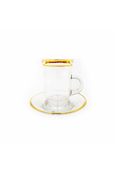 SQF Two-line gold tea set with saucer