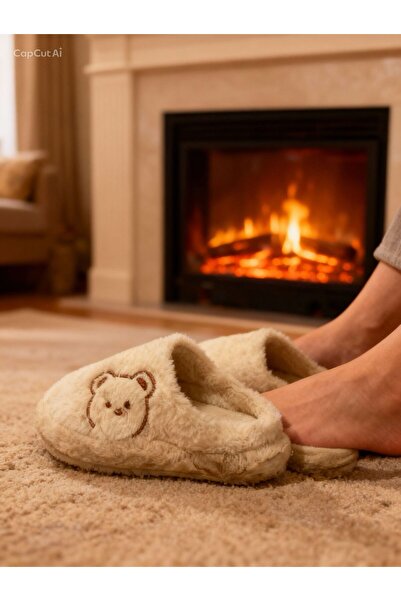 KonforA Women's Cream House Slippers, No Sound Thick Sole Slippers