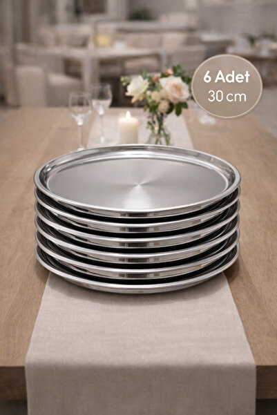Emal Home 6-Piece Stainless Steel Presentation Tray Set – 30 cm