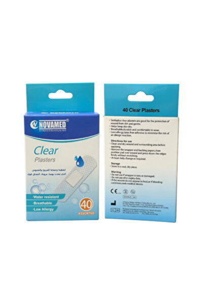 NOVAMED Water-Resistant Assorted Clear Plasters, 40 Pieces