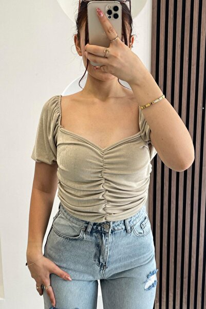 Mistix بلوزة بأكمام بالون - بيج