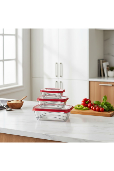 YAZICI Storage Container Set of 3 – 300, 600 and 1200 Ml, Leakproof