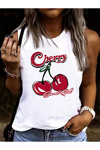 nedo7 Women's Sleeveless Crew Neck Patterned Viscose Blouse