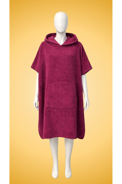 Asva Home Yetişkin Fuşya Renk Panço Plaj Havlusu