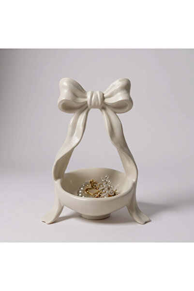 Dekor 🎀   وعاء مجوهرات مزخرف بتفاصيل فيونكة