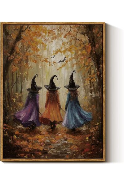 ALAYRA International Vintage Woodland Nature Canvas Artwork with Outer Frame ...