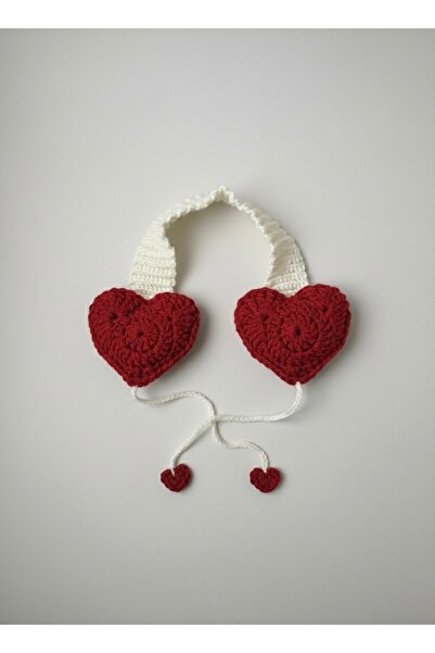 mor kedi Kalpli Kulaklık Kalpli Örgü Kulaklık Kulak Isıtıcı Sevgililer Günü H...