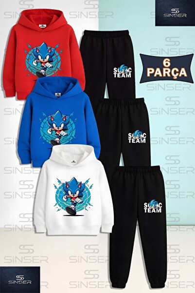 SS SİNSER طقم رياضي للأطفال من الجنسين مكون من مطبوع قطع من القماش الأزرق الس...