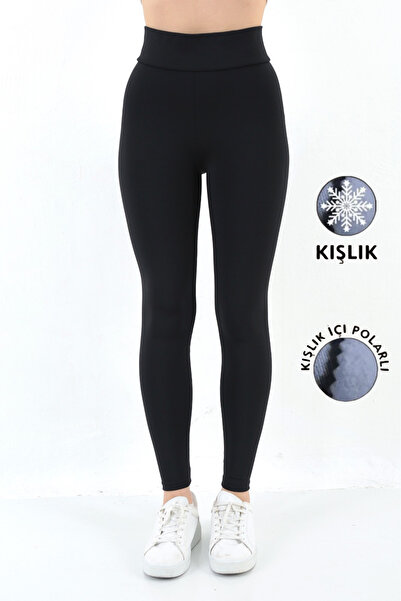 Warasiva جوارب نسائية شتوية سوداء اللون مبطنة بالصوف وذات خصر مرتفع ومرنة ومش...