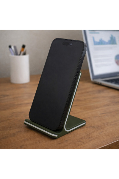 Sani Phone Holder, Classic 70 X 75 X 95 mm, Dark Green, White