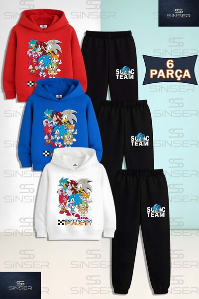 SS SİNSER طقم رياضي للأطفال من الجنسين من سونيك جوتو فاست مكون من مطبوع قطع م...