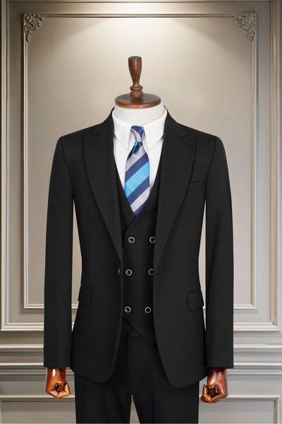 Ars Magic Box Men's Slim Fit Mono Collar Italian Cut Suit