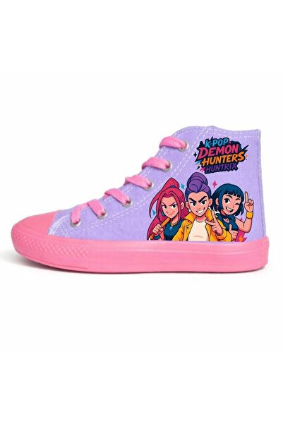 archiepet Kpop Hunters Decal & Acrylic Printed Pink Lace-Up Pink Sole Teenage...