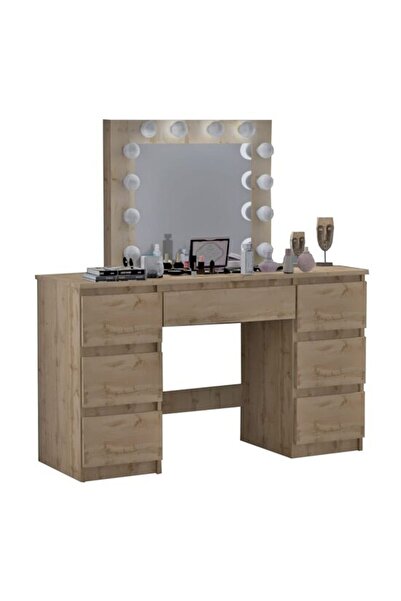 Evelise Masă de toaletă/machiaj, Artool, Vanessa, stejar wotan, cu oglindă și...