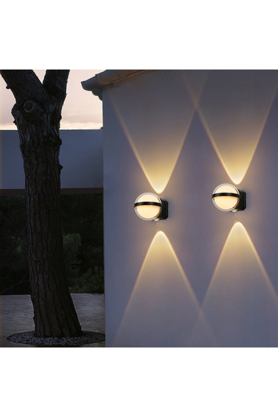 luminastar Outdoor LED globe wall light with bidirectional lights