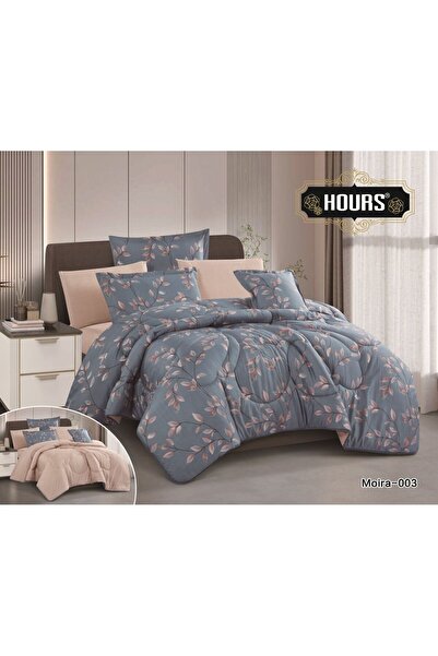 HOURS Newest summer bed linen models: Moira double bed set, 8 pieces, microfiber