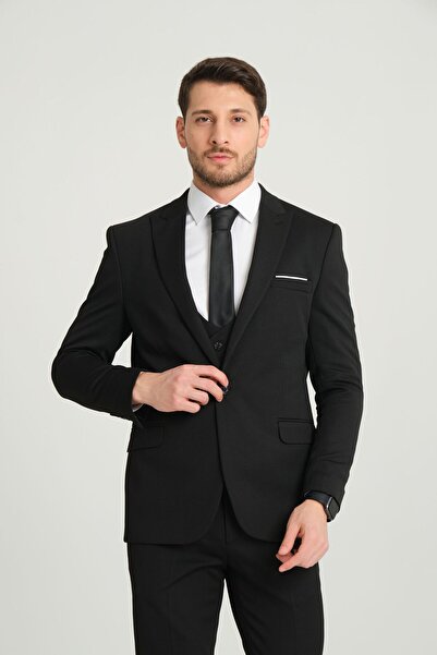 Ars Magic Box Men's Slim Fit Mono Collar Italian Cut Suit