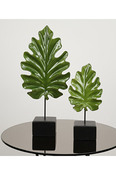 AKUA TAHTA 2’li Çınar Yaprağı Biblo Seti – Modern Dekoratif Obje