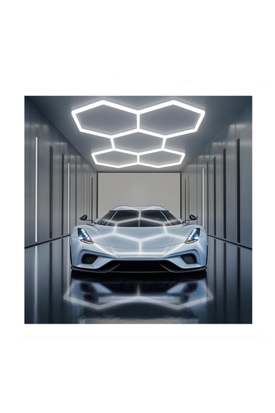 iSalon Set 5 Hexagoane LED Honeycomb 144W LEDIGANT®, 6500k, lumina alb rece, ...