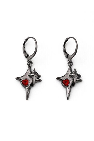 MakeWell Gothic Steel Earrings – Black Plated Unisex Dangle Earrings