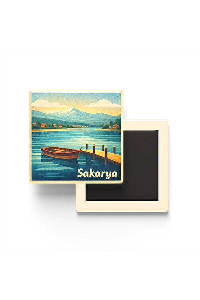 iBerk Sakarya - Sapanca Gölü - Baskılı Buzdolap Magneti Kare - 9x9 cm