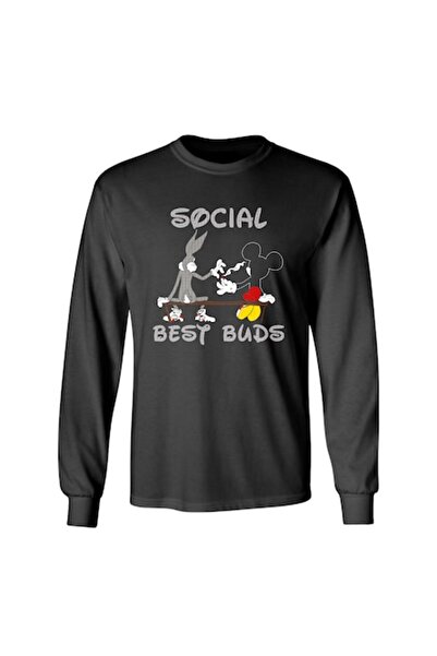 OEM Long sleeve T-shirt, black, Good Friends, size S