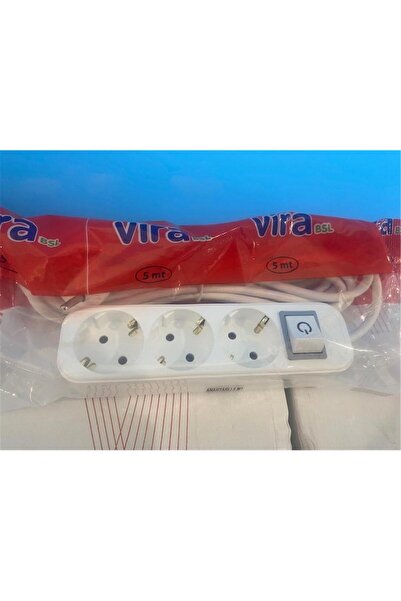 Vira Data-t823 3-gang 2-meter switched grounded socket