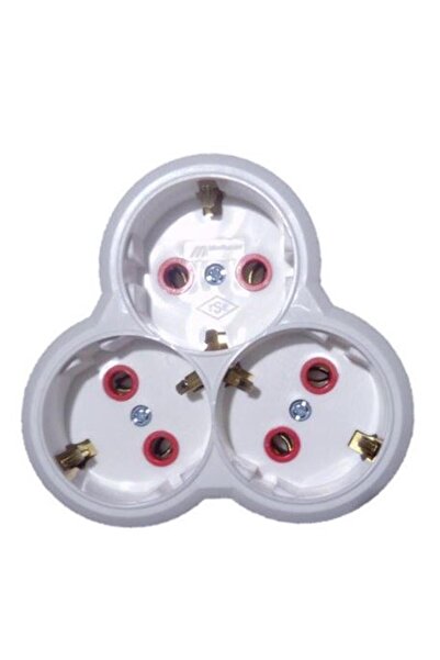 Mutlusan قابس ثلاثي أبيض مع تأريض (نوع يوني) 001 170 033002 00 00