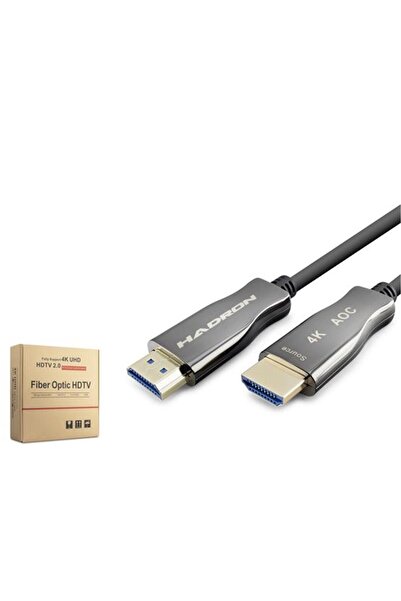 HADRUN كابل هادرون data-c174 Hdx2060 من الألياف HDMI بدقة 4K 60 هرتز 60 متر أسود