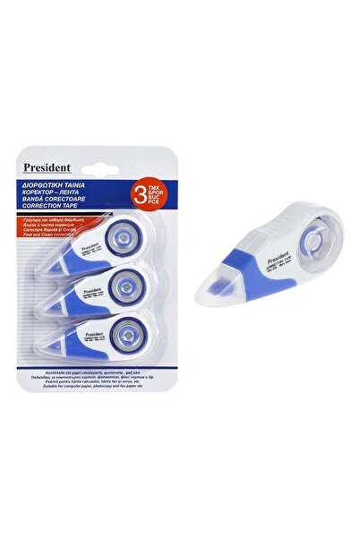 OEM Mini President Correction Tape Set 6m x 5mm - 3pcs