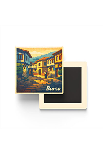iBerk Mıknatıslı Buzdolap Magneti - Bursa - Cumalıkızık - 9x9 cm