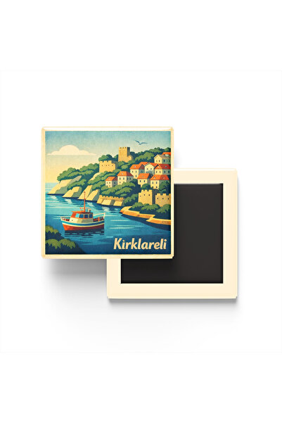 iBerk Mıknatıslı Buzdolap Magneti - Kırklareli - Kıyıköy - 9x9 cm