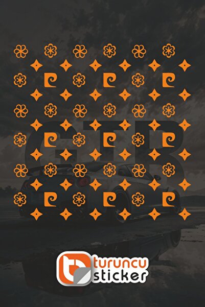Turuncu Sticker ملصق مطلي بنمط الكمبيوتر الشخصي مقاس 25 × 25 سم - ملصق للسيار...