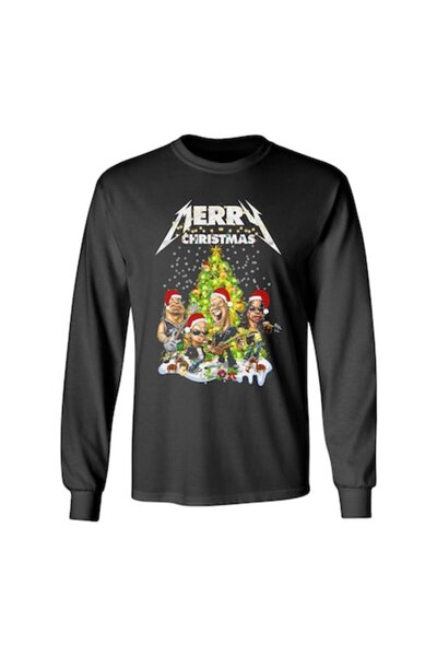 OEM Long Sleeve T-Shirt, Black, Metallica, Merry Christmas, Size M