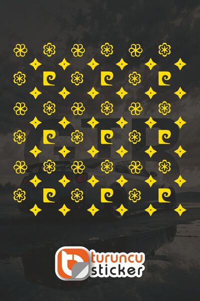 Turuncu Sticker ملصق مطلي بنمط الكمبيوتر الشخصي مقاس 25 × 25 سم - ملصق للسيار...