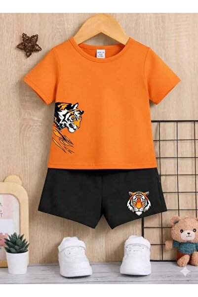 Nice Clothes Children's Tracksuit Set Hooded Unisex Side Tiger Print