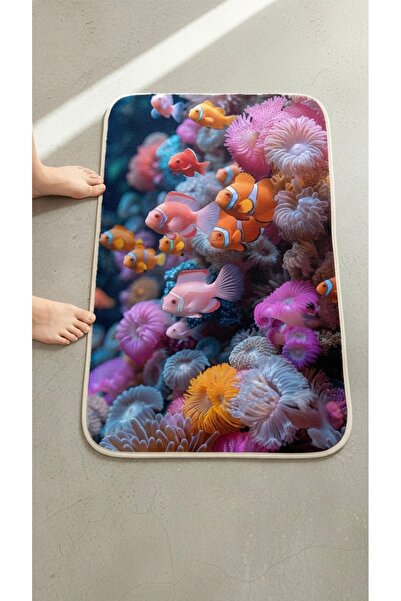 VELLORA HOME Bath Mat Door Mat Carpet Runner Digital Print Carpet Lucky Fishe...