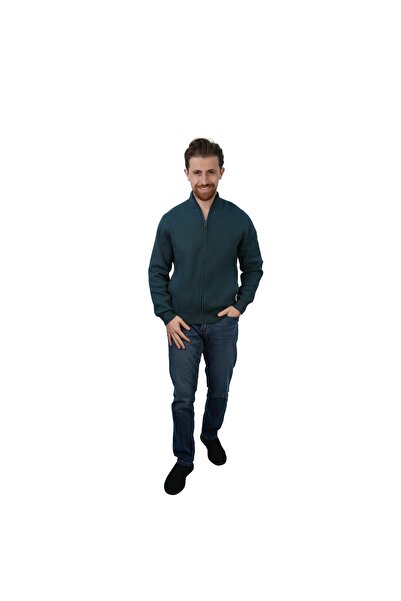 Giordano Men's Full-Zip Mock Neck Textured Knit Cardigan