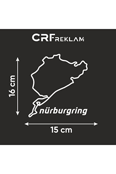 CRF Nurburgring Harita Sticker Beyaz Folyo 15x16 cm 1 adet
