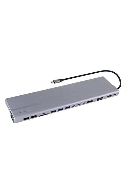 Universal Vcom CU4703 Type-C To USB3.0-3+USB2.0-2+VGA+RJ45+SD+TF+Audio+HDMI+D...