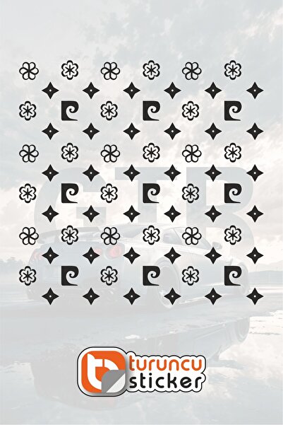 Turuncu Sticker ملصق مطلي بنمط الكمبيوتر الشخصي مقاس 25 × 25 سم - ملصق للسيار...