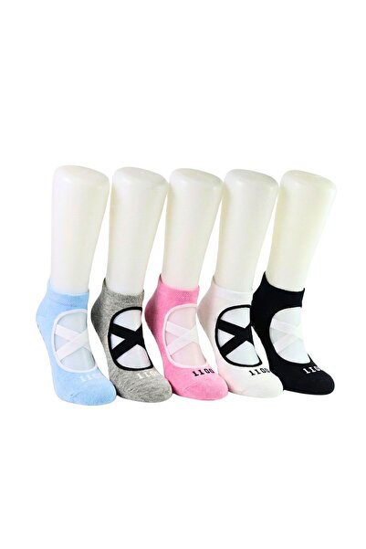 CARNAVAL SOCKS مجموعة من 5 جوارب لليوجا والبيلاتس ذات نعل غير قابل للانزلاق - جوارب رياضية للنساء