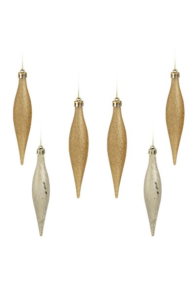 OEM Set Ornamente de Craciun Turturi Aurii Glitter Mat 16cm - 6buc