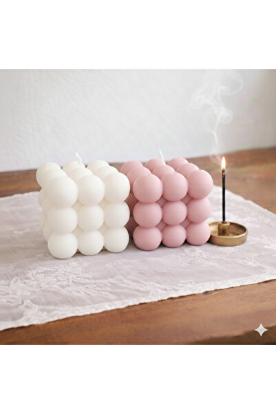 lumus candle Yasemin Kokulu 2’li Dekoratif Bubble Mum Seti