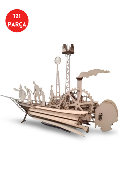 ALGWOOD 3 Boyutlu Jules Verne Sky Sailer Ahşap Maket – 121 Parça Lazer Kesim ...