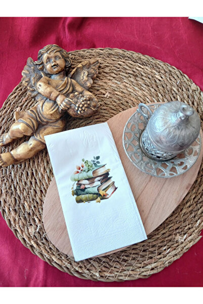 Bymarydesing Vintage Kitap | Doğum Günü, Davet Napkin 12li Desenli Peçete