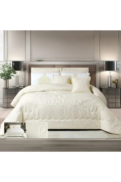 TULIN طقم غطاء لحاف مطرز، تصميم ملكي، مقاس فردي 230 × 170 سم