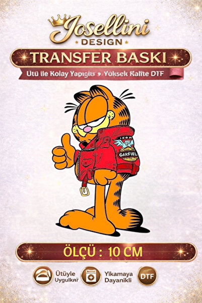 Josellini Retro Cat Character Figure Dtf Transfer Printing 10 cm – T-Shirt Pr...