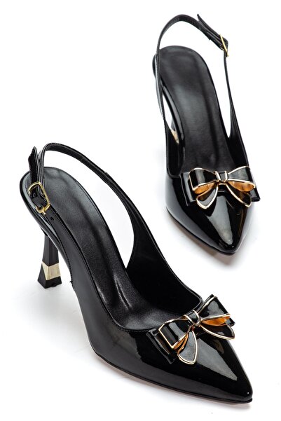 Hayalimdeki Ayakkabı Women's Black Patent Leather Special Design Thin Heeled ...