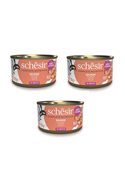 Schesir Somonlu Tam ve Dengeli Broth Pişirme Suyunda Kedi Konservesi 85 Gr. X...